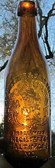 THE J. F. WIESSNER & SONS BREWING COMPANY EMBOSSED BEER BOTTLE