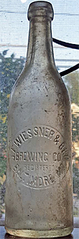 J.F. WIESSNER & BROTHERS BREWING COMPANY EMBOSSED BEER BOTTLE