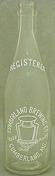 THE CUMBERLAND BREWING COMPANY EMBOSSED BEER BOTTLE