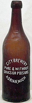 CITY BREWERY EMBOSSED BEER BOTTLE