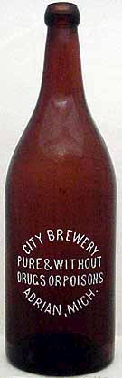 CITY BREWERY EMBOSSED BEER BOTTLE
