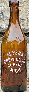 ALPENA BREWING COMPANY EMBOSSED BEER BOTTLE