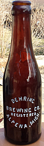 DEHRING BREWING COMPANY EMBOSSED BEER BOTTLE