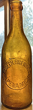 PIONEER BREWING COMPANY EMBOSSED BEER BOTTLE