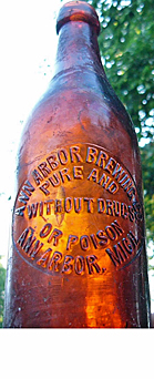 ANN ARBOR BREWING COMPANY EMBOSSED BEER BOTTLE