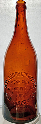 ANN ARBOR BREWING COMPANY EMBOSSED BEER BOTTLE