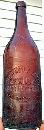 THE BATTLE CREEK BREWING COMPANY EMBOSSED BEER BOTTLE