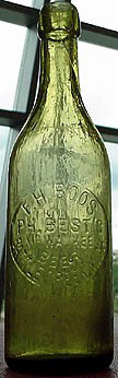 F. H. BOOS PH. BEST MILWAUKEE BEER EMBOSSED BEER BOTTLE