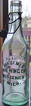 BESSEMER BREWING COMPANY EMBOSSED BEER BOTTLE