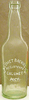 CALUMET BREWING COMPANY EMBOSSED BEER BOTTLE