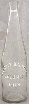 CALUMET BREWING COMPANY EMBOSSED BEER BOTTLE