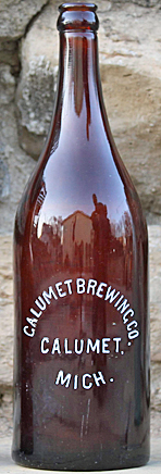 CALUMET BREWING COMPANY EMBOSSED BEER BOTTLE