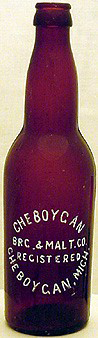 CHEBOYGAN BREWING & MALTING COMPANY EMBOSSED BEER BOTTLE