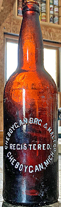 CHEBOYGAN BREWING & MALTING COMPANY EMBOSSED BEER BOTTLE