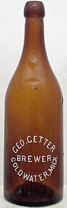 GEORGE GETTER BREWER EMBOSSED BEER BOTTLE