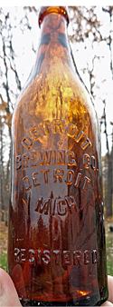 DETROIT BREWING COMPANY EMBOSSED BEER BOTTLE