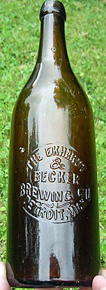 THE EKHARDT & BECKER BREWING COMPANY EMBOSSED BEER BOTTLE