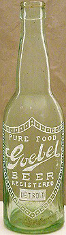 GOEBEL BEER EMBOSSED BEER BOTTLE