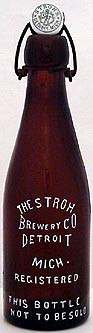 THE STROH BREWERY COMPANY EMBOSSED BEER BOTTLE