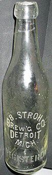 B. STROH BREWING COMPANY EMBOSSED BEER BOTTLE