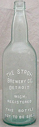 THE STROH BREWERY COMPANY EMBOSSED BEER BOTTLE