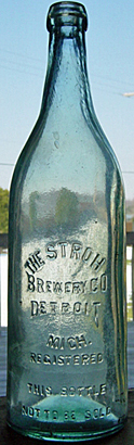 THE STROH BREWERY COMPANY EMBOSSED BEER BOTTLE