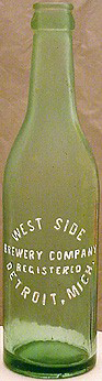 WEST SIDE BREWERY COMPANY EMBOSSED BEER BOTTLE