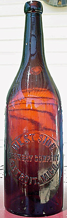 WEST SIDE BREWERY COMPANY EMBOSSED BEER BOTTLE