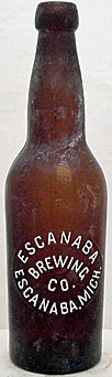 ESCANABA BREWING COMPANY EMBOSSED BEER BOTTLE