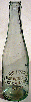 RICHTER BREWING COMPANY EMBOSSED BEER BOTTLE