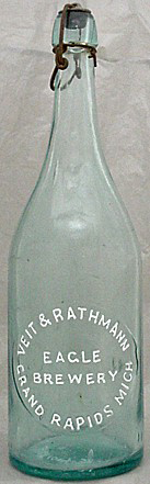 VEIT & RATHMANN EAGLE BREWERY EMBOSSED BEER BOTTLE