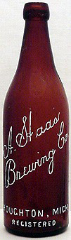 A. HAAS BREWING COMPANY EMBOSSED BEER BOTTLE