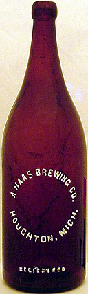 A. HAAS BREWING COMPANY EMBOSSED BEER BOTTLE