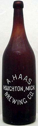 A. HAAS BREWING COMPANY EMBOSSED BEER BOTTLE