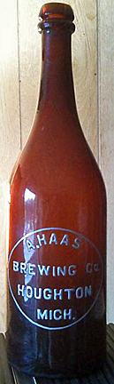 A. HAAS BREWING COMPANY EMBOSSED BEER BOTTLE