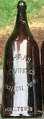 A. HAAS BREWING COMPANY EMBOSSED BEER BOTTLE