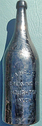 A. HAAS BREWING COMPANY EMBOSSED BEER BOTTLE