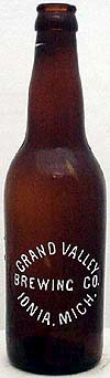 GRAND VALLEY BREWING COMPANY EMBOSSED BEER BOTTLE