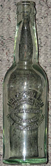 HENZE TOLLEN BREWING COMPANY EMBOSSED BEER BOTTLE