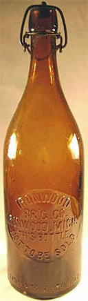 IRONWOOD BREWING COMPANY EMBOSSED BEER BOTTLE