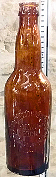 IRONWOOD BREWING COMPANY EMBOSSED BEER BOTTLE