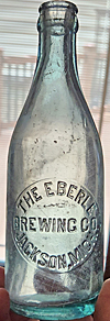 THE EBERLE BREWING COMPANY EMBOSSED BEER BOTTLE