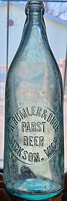 A. RUMLER & BROTHERS PABST BEER EMBOSSED BEER BOTTLE