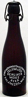 CELEBRATED BERLINER WEISS BEER EMBOSSED BEER BOTTLE