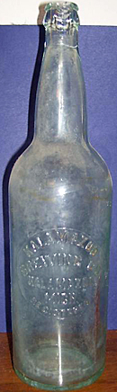 KALAMAZOO BREWING COMPANY EMBOSSED BEER BOTTLE