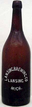 LANSING BREWING COMPANY EMBOSSED BEER BOTTLE