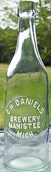 C. H. DANIELS BREWERY EMBOSSED BEER BOTTLE