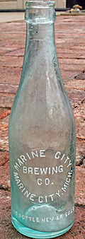 MARINE CITY BREWING COMPANY EMBOSSED BEER BOTTLE