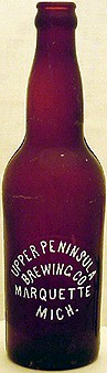 UPPER PENINSULA BREWING COMPANY EMBOSSED BEER BOTTLE