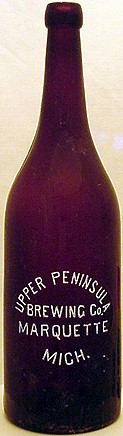 UPPER PENINSULA BREWING COMPANY EMBOSSED BEER BOTTLE